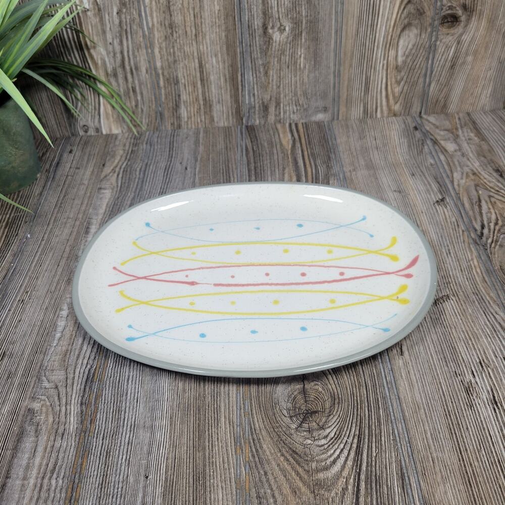 Vintage Harkerware Seafare Platter 11", Retro Kitchen, Harker Stone Oval Plate